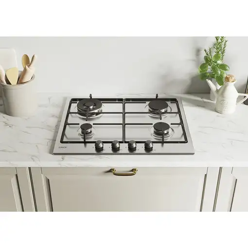 Candy Classic CHW6BR4WTX Acero inoxidable Integrado 60 cm Encimera de gas 4 zona(s
