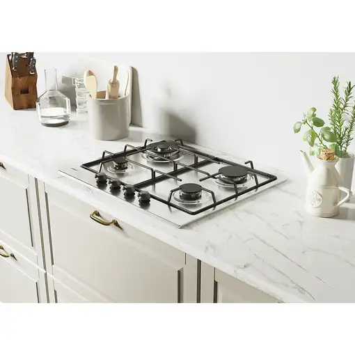 Candy Classic CHW6BR4WTX Acero inoxidable Integrado 60 cm Encimera de gas 4 zona(s