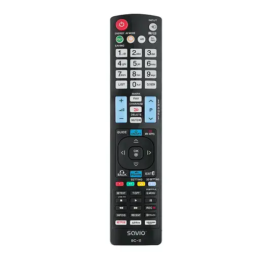 Savio RC-11 mando a distancia IR inalámbrico TV Botones