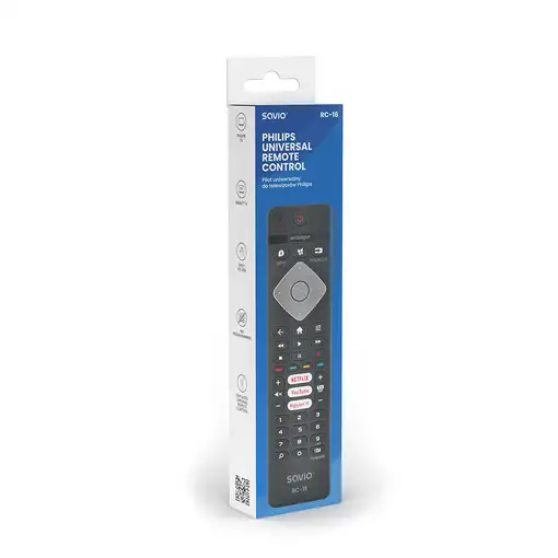 Savio RC-16 mando a distancia IR inalámbrico TV, Sintonizador de TV, Receptor de t