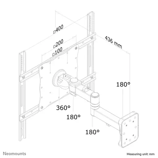 Neomounts FPMA-W960 Soporte de pared para monitor/TV 23-52'' - movimiento completo