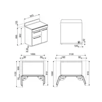 Smeg Victoria TR93IBL2 cocina Cocina familiar tipo industrial Eléctrico Con placa