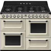 Smeg TR4110P1 cocina Cocina independiente Eléctrico Encimera de gas Negro, Crema d