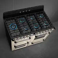 Smeg TR4110P1 cocina Cocina independiente Eléctrico Encimera de gas Negro, Crema d