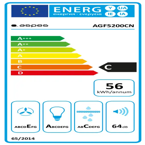 Aspes AGF5200CN campana Telescópica o extraplana Negro C 440 m³/h