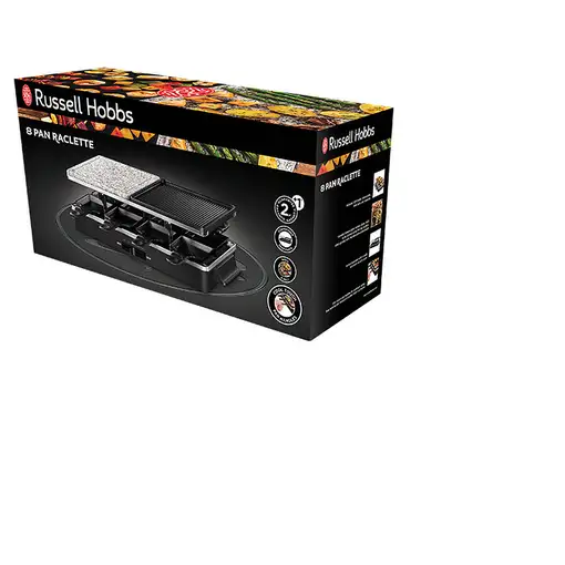 Russell Hobbs Multi Raclette 3 in 1 parrilla de interior 8 personas(s) 1400 W Negr