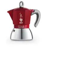 Bialetti Moka Induktion Cafetera italiana 0,28 L Rojo, Acero inoxidable