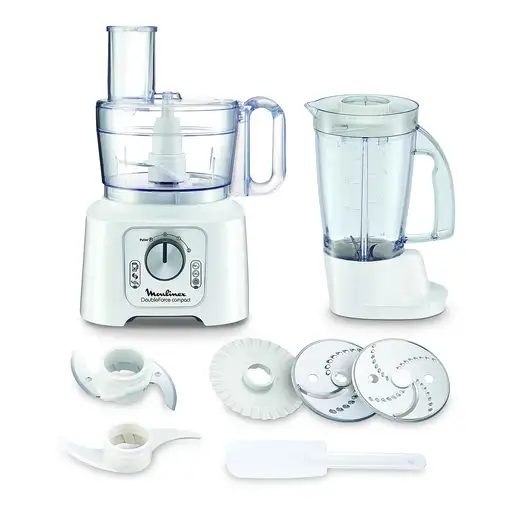 Moulinex DoubleForce Compact FP544111 robot de cocina 800 W 2,2 L Blanco