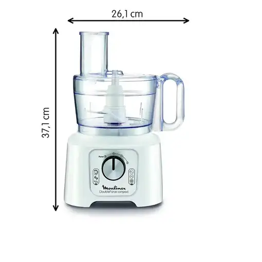 Moulinex DoubleForce Compact FP544111 robot de cocina 800 W 2,2 L Blanco