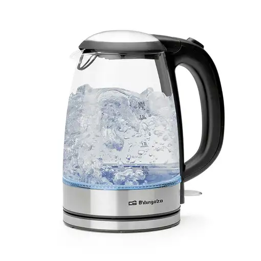 Orbegozo KT 6045 tetera eléctrica 1,7 L 2200 W Negro, Transparente