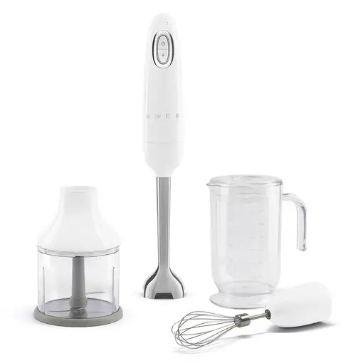Smeg HBF03WHEU licuadora Batidora de inmersión 700 W Acero inoxidable, Blanco