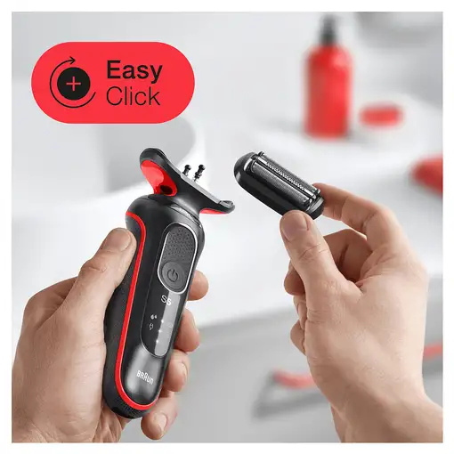 Braun Series 5 50-R1000s Máquina de afeitar de láminas Negro, Rojo