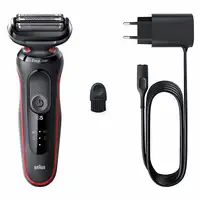 Braun Series 5 50-R1000s Máquina de afeitar de láminas Negro, Rojo