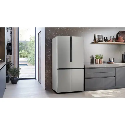 Siemens iQ300 KF96NVPEA nevera puerta lado a lado Independiente 605 L E Plata