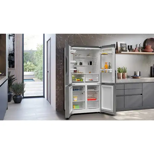 Siemens iQ300 KF96NVPEA nevera puerta lado a lado Independiente 605 L E Plata