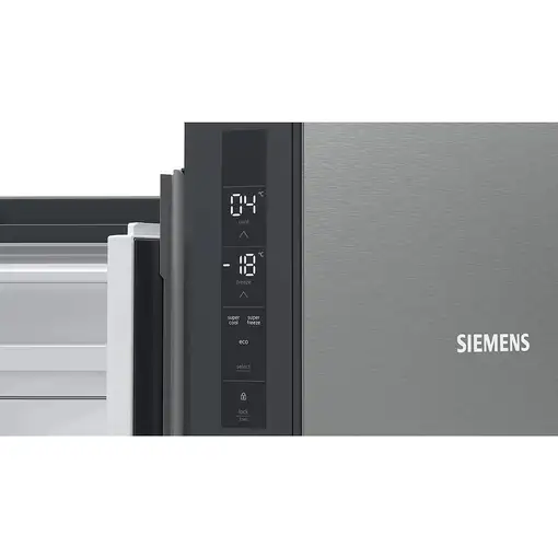 Siemens iQ300 KF96NVPEA nevera puerta lado a lado Independiente 605 L E Plata
