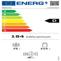Siemens iQ300 KI96NVFD0 nevera y congelador Integrado 290 L D Blanco