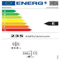 Siemens iQ500 GI81NACE0 congelador Congelador vertical Integrado 212 L E Blanco