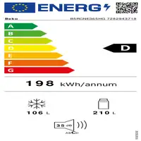 Beko B5RCNE365HG nevera y congelador Independiente 316 L D Gris