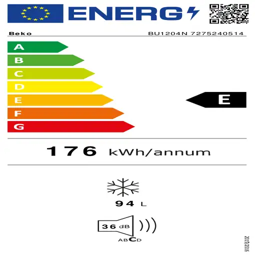 Beko BU1204N congelador Congelador vertical Integrado 94 L E Blanco