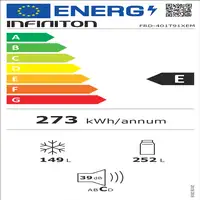 Infiniton FRD-401T91XEM nevera combi Independiente 401 L E Acero inoxidable