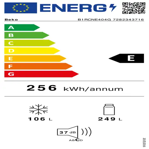 Beko B1RCNE404G nevera combi Independiente 407 L E Gris