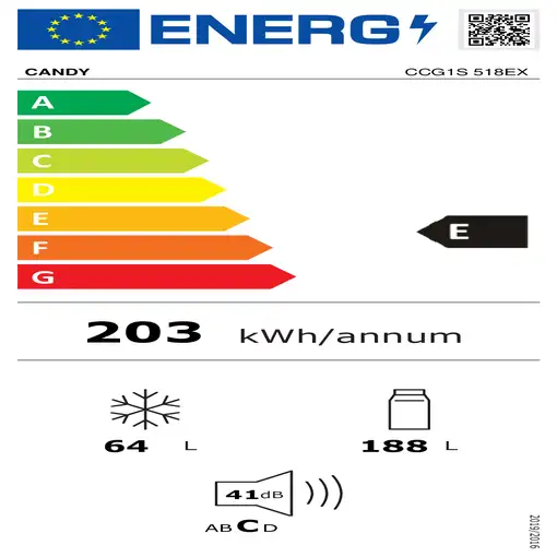 Candy CCG1S 518EX Independiente 252 L E Acero inoxidable