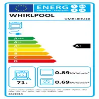 Whirlpool OMR58HU1B 71 L 3300 W Acero inoxidable