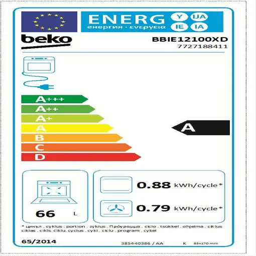 Beko BBIE12100XD horno 66 L 2400 W Negro, Acero inoxidable