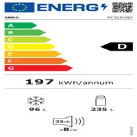 Smeg RC20XDND nevera y congelador Independiente 331 L D Acero inoxidable