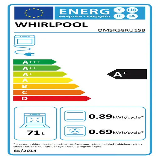 Whirlpool Elements Steam OMSR58RU1SB 71 L Negro