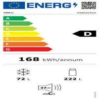 Smeg FAB30LPG5 nevera y congelador Independiente 294 L D Verde