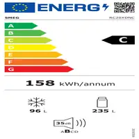 Smeg RC20XDNC nevera y congelador Independiente 331 L C Acero inoxidable