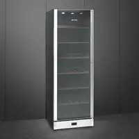 Smeg SCV115AS enfriador de vino Nevera de vino Independiente Negro, Acero inoxidab