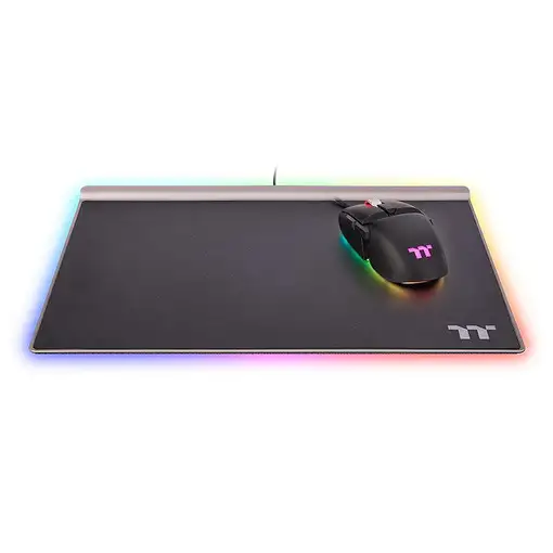 Thermaltake Argent MP1 RGB Alfombrilla de ratón para juegos Negro, Titanio