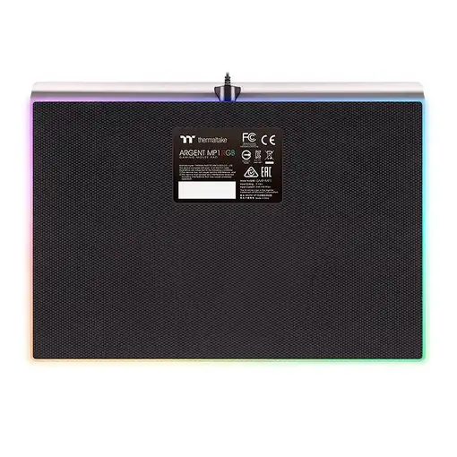 Thermaltake Argent MP1 RGB Alfombrilla de ratón para juegos Negro, Titanio