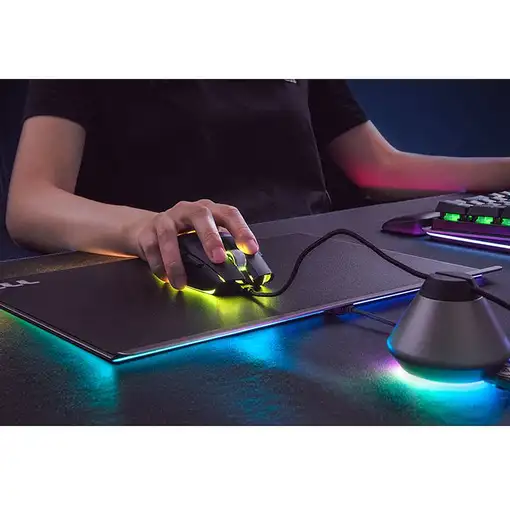 Thermaltake Argent MP1 RGB Alfombrilla de ratón para juegos Negro, Titanio