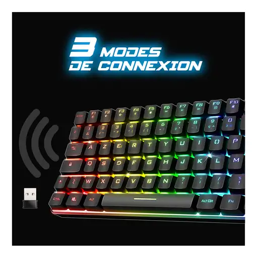 Spirit of Gamer CLA-EK70ES teclado Juego RF inalámbrica + USB QWERTY Español Negro