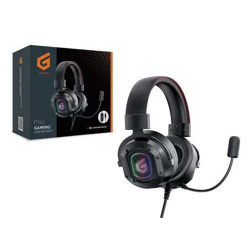 Conceptronic ATHAN02B auricular y casco Auriculares Alámbrico Diadema Juego USB ti