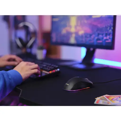 Trust GXT924 YBAR+ ratón Juego mano derecha USB tipo A Óptico 25600 DPI