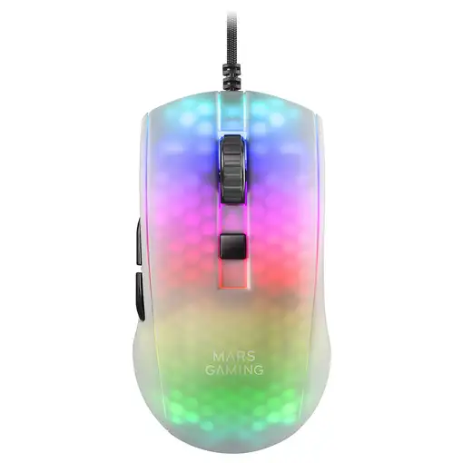 Mars Gaming MMRW, Ratón Gaming RGB Chroma, Estructura Translúcida Ultra-ligera 58