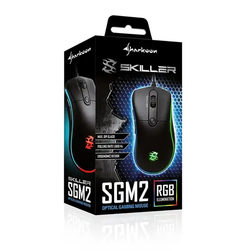 Sharkoon Skiller SGM2 ratón Juego mano derecha USB tipo A Óptico 6400 DPI