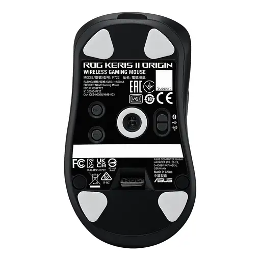 ASUS ROG Keris II Origin BLK ratón Juego mano derecha RF Wireless + Bluetooth + US