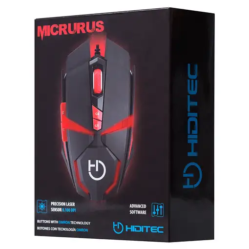 Hiditec MICRURUS ratón Juego mano derecha USB tipo A Laser 8100 DPI
