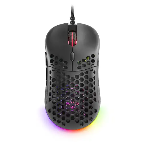Mars Gaming MM55 Negro, Ratón Gaming RGB Chroma, Ultra-ligero 55g, 12800 DPI, Swit
