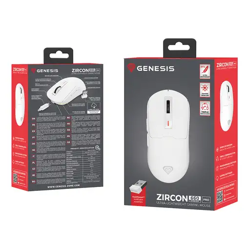 GENESIS NMG-2194 ratón Juego Ambidextro Bluetooth + USB Type-C Óptico 26000 DPI