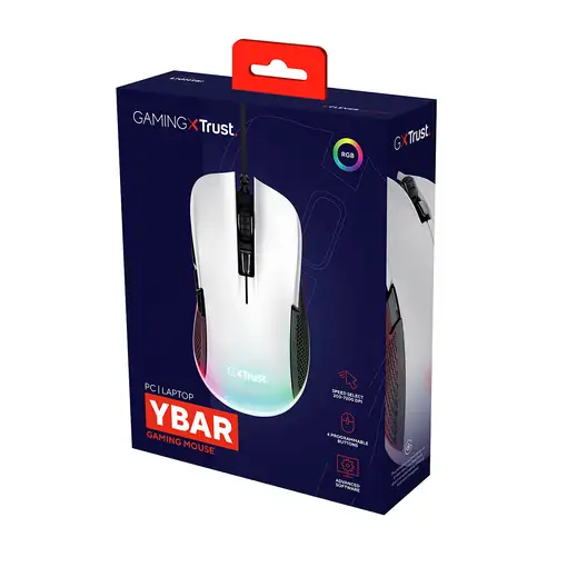 Trust GXT 922W YBAR ratón Juego mano derecha USB tipo A Óptico 7200 DPI