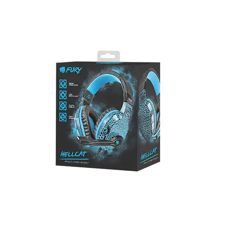 FURY Hellcat Auriculares Alámbrico Diadema Juego Negro, Azul