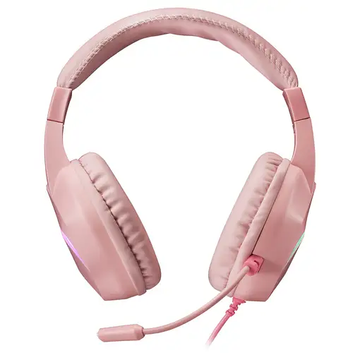 Mars Gaming MH122 Rosa, Cascos Gaming FRGB Over Ear con Micrófono, Sonido HiFi, Ca