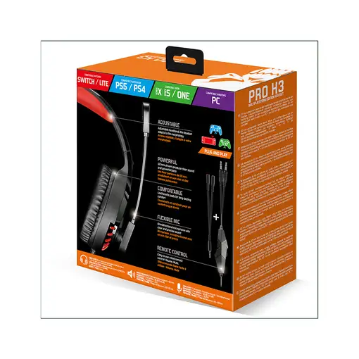 Spirit of Gamer PRO-H3 Auriculares Alámbrico Diadema Juego Negro, Rojo